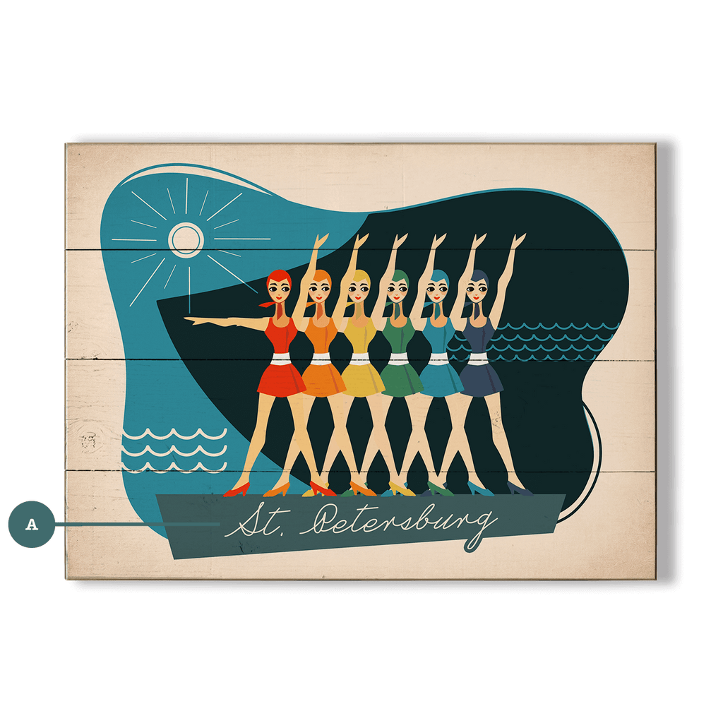 Synchronized Rainbow Swimmers - Wood & Metal Wall Art