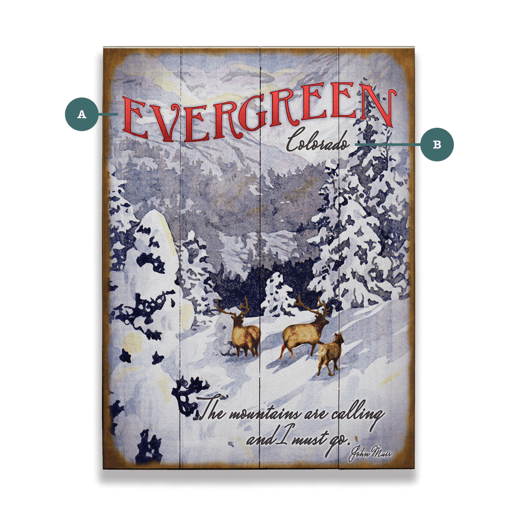 Winter Elk: The Mountains are Calling - Wood & Metal Wall Art