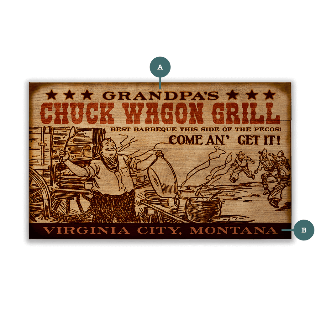 Chuck Wagon Grill - Wood & Metal Wall Art