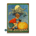 Witch’s Flight and Pumpkin Light - Wood & Metal Wall Art