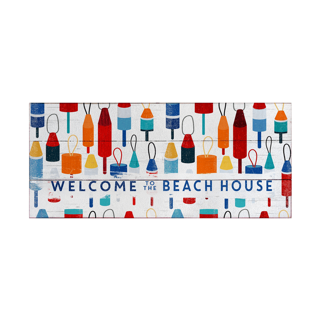 Beach House Buoy Welcome: Generic - Wood & Metal Wall Art