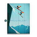 Skiing Off the Cliff - Wood & Metal Wall Art