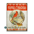 Merry Christmas Cardinals - Wood & Metal Wall Art