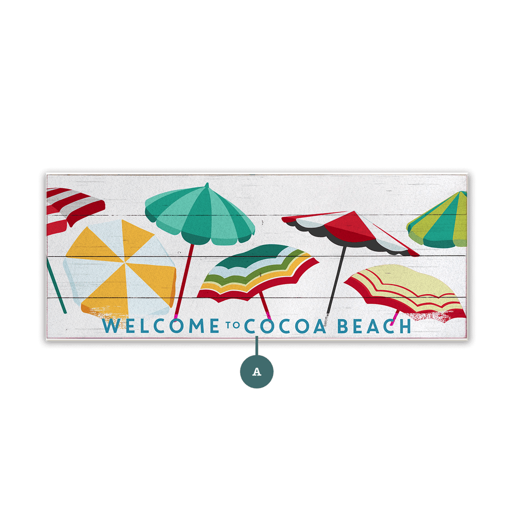 Umbrella Beach - Wood & Metal Wall Art
