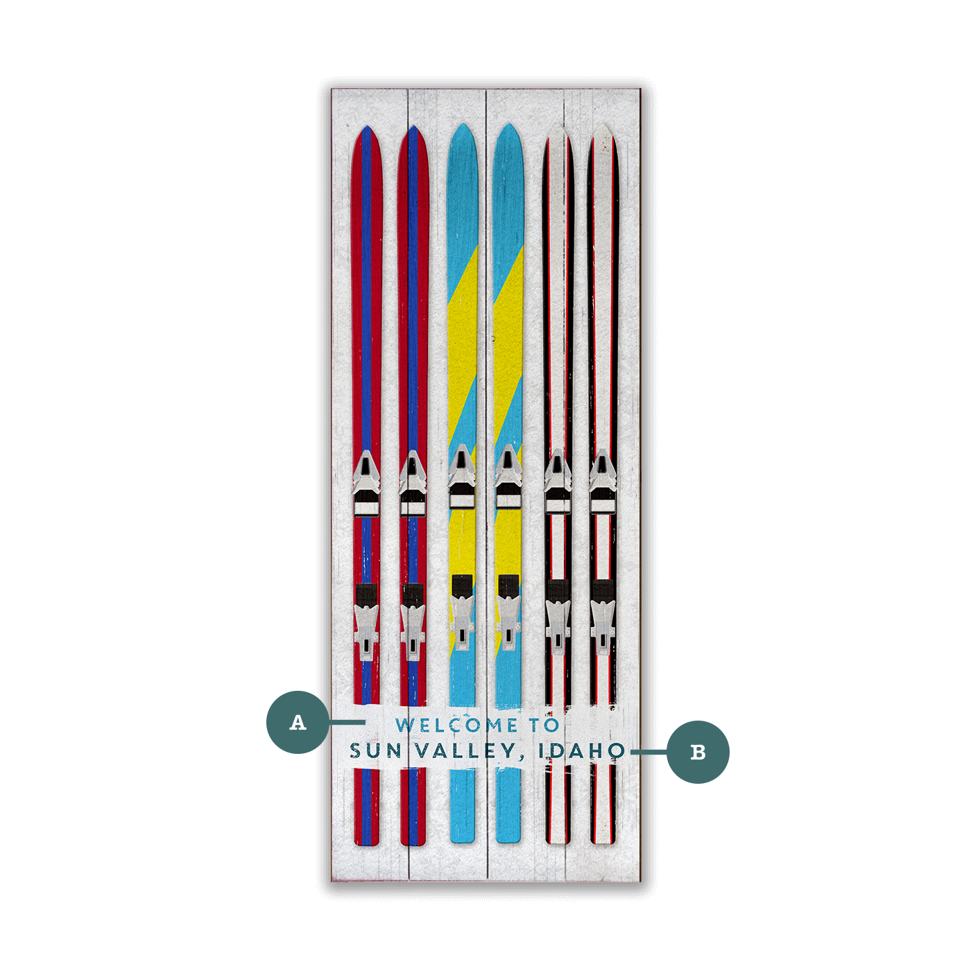 Ski Lineup: Ready for Adventure - Wood & Metal Wall Art