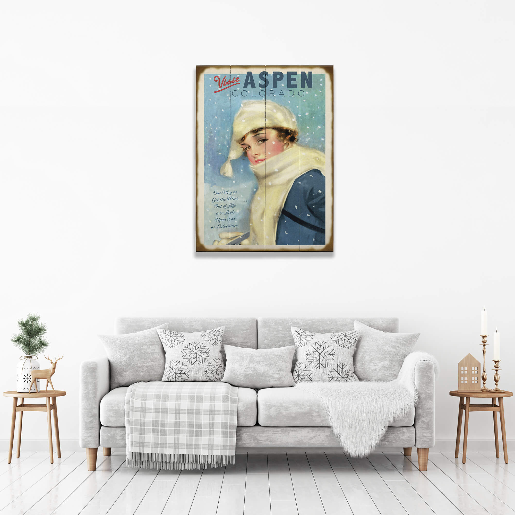 Frost-Kissed Muse - Wood & Metal Wall Art