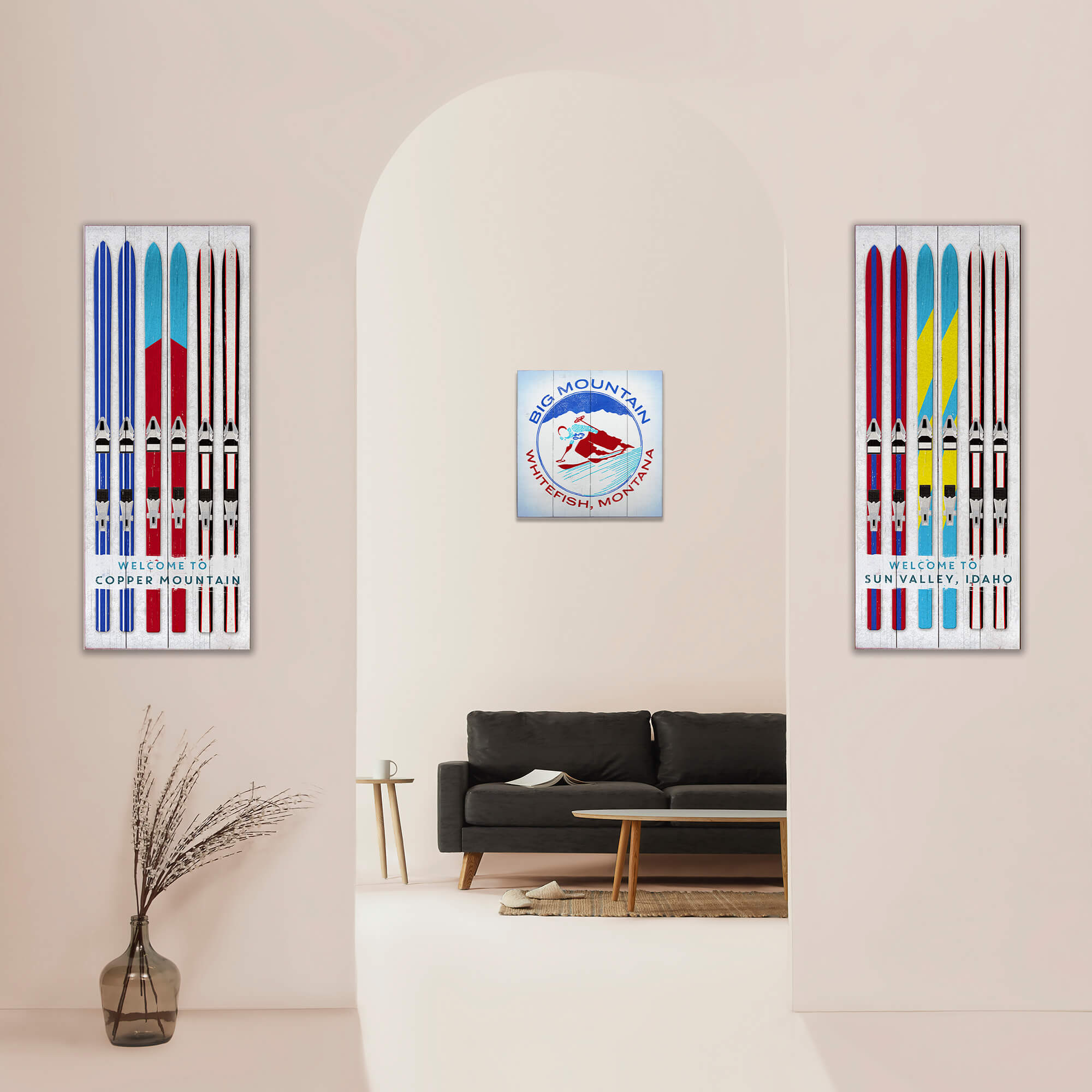 Alpine Rush Downhill Skier - Wood & Metal Wall Art