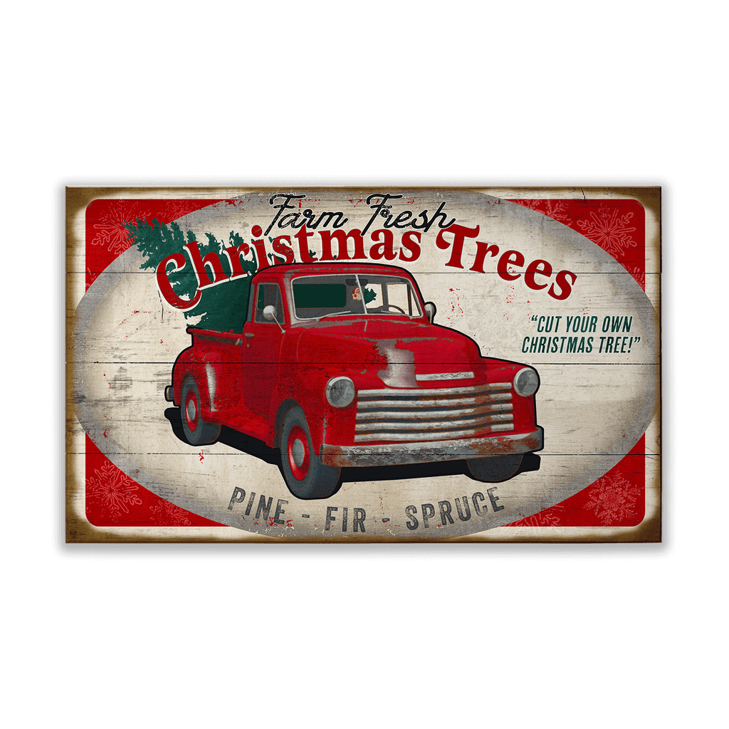 Christmas Tree Truck: Generic - Wood & Metal Wall Art