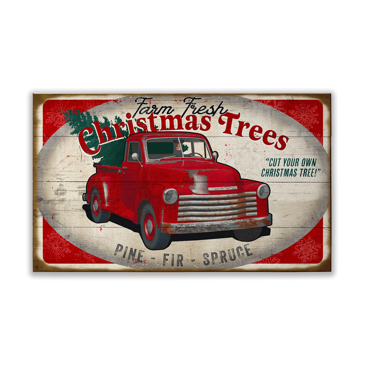 Christmas Tree Truck: Generic - Wood & Metal Wall Art