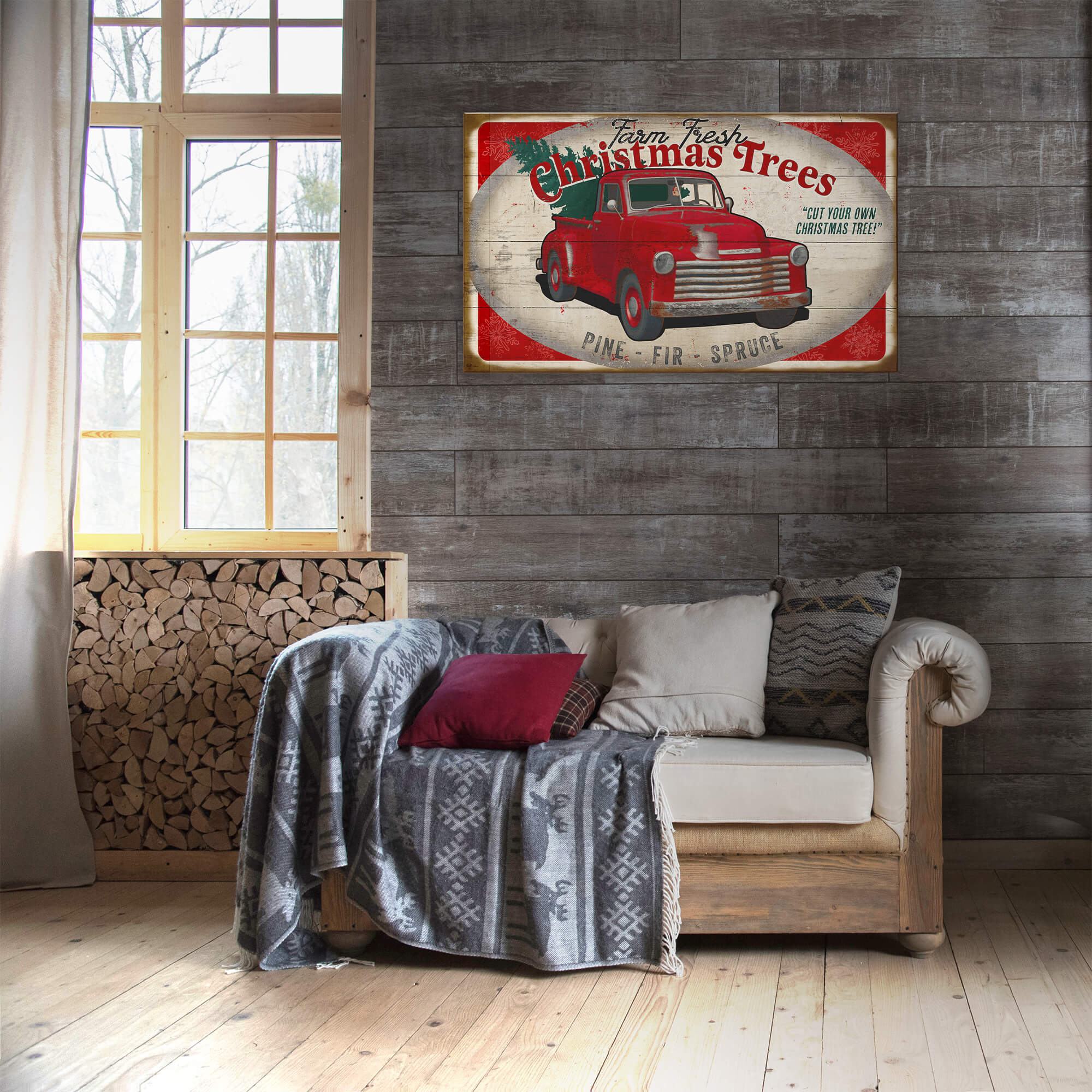 Christmas Tree Truck: Generic - Wood & Metal Wall Art