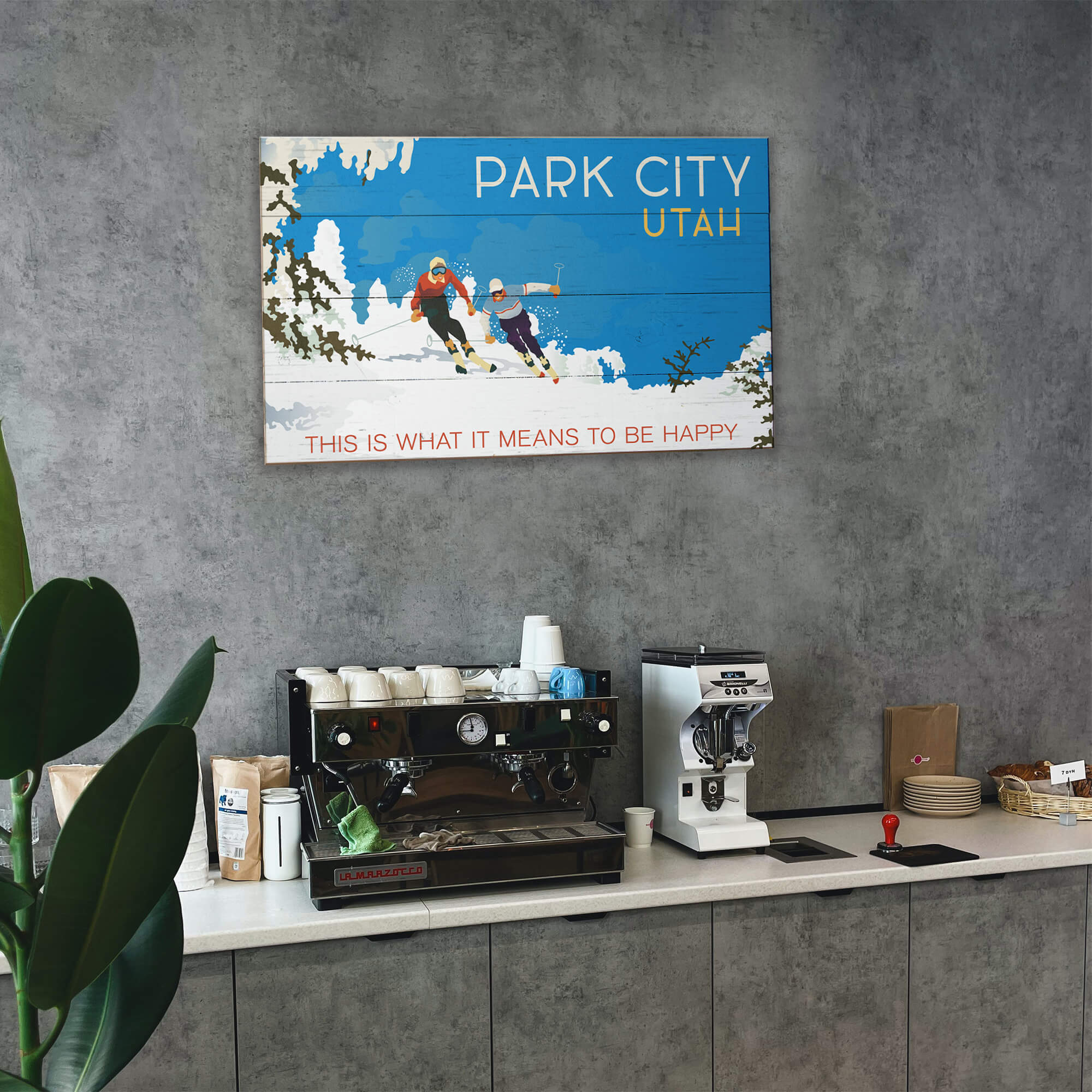 Chasing Happiness on the Mountain: Personalized - Wood & Metal Wall Art