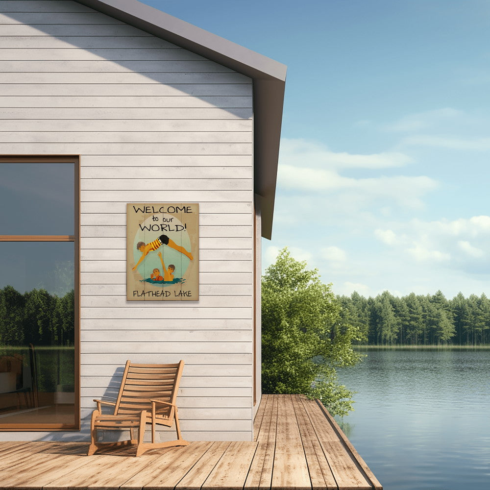 Welcome to our World - Wood & Metal Wall Art