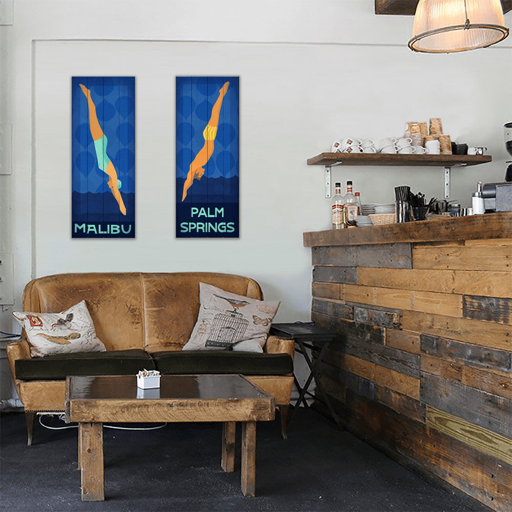 Diving Man - Wood & Metal Wall Art