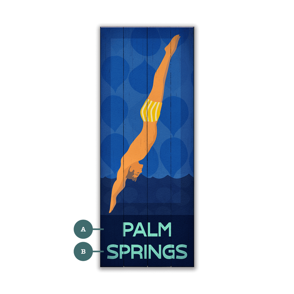 Diving Man - Wood & Metal Wall Art