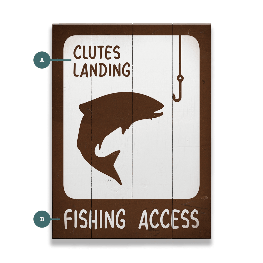 Fishing Access - Wood & Metal Wall Art