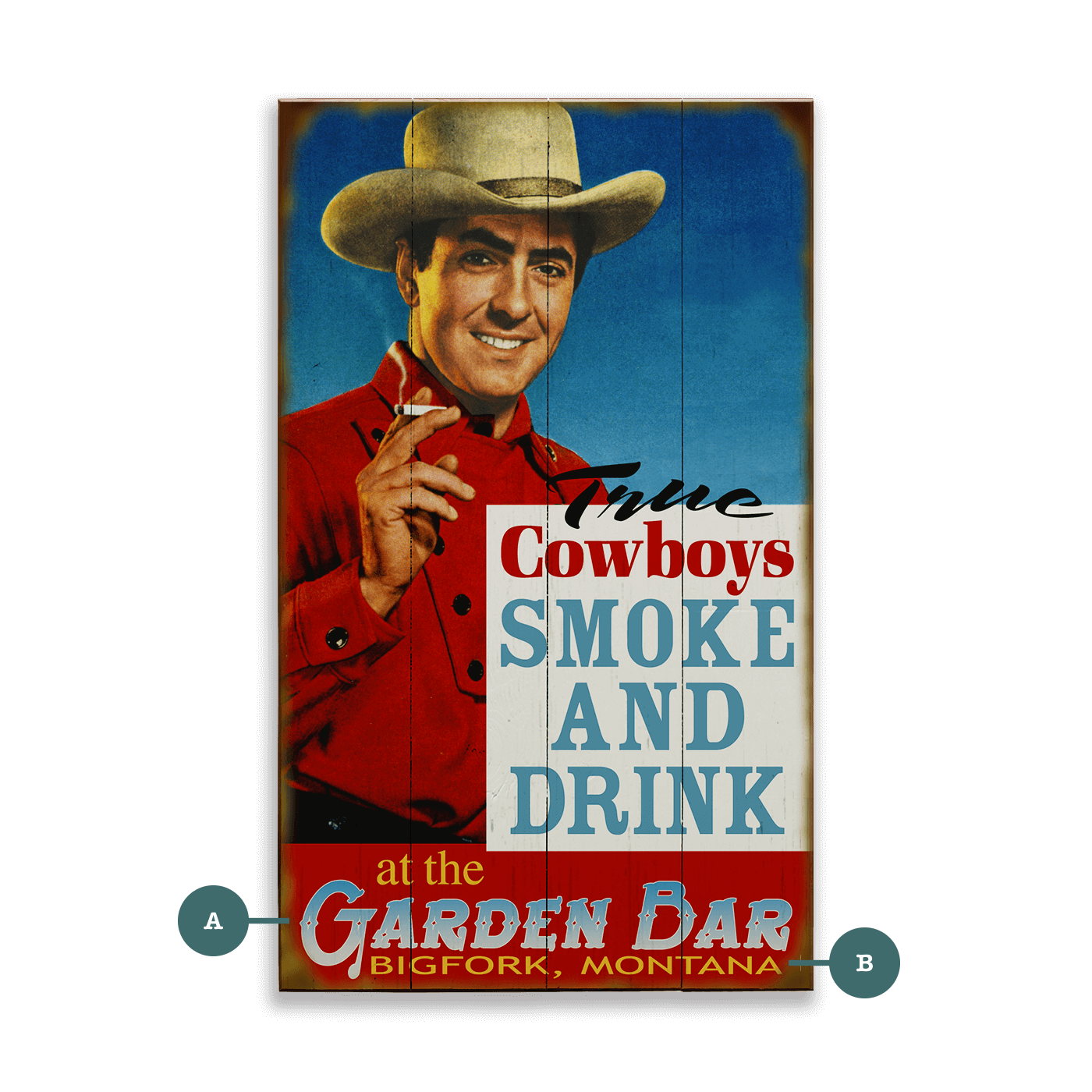 True Cowboys - Wood & Metal Wall Art