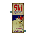 Alpine Ski Couple - Wood & Metal Wall Art
