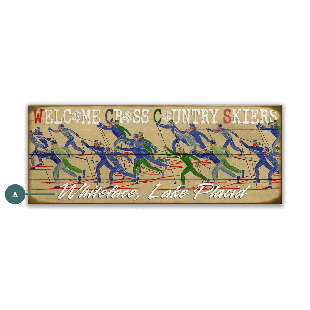 Welcome Cross Country Skiers - Wood & Metal Wall Art