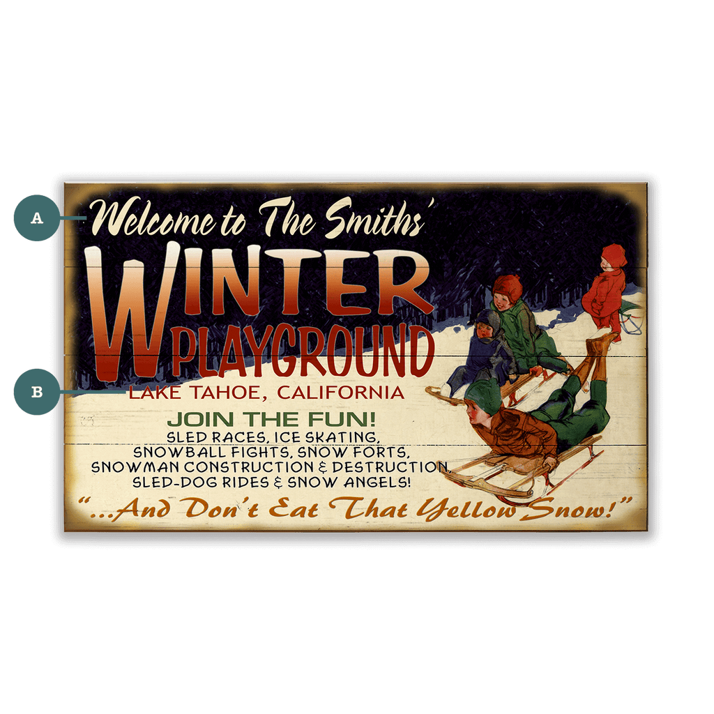 Yellow Snow: Personalized - Wood & Metal Wall Art