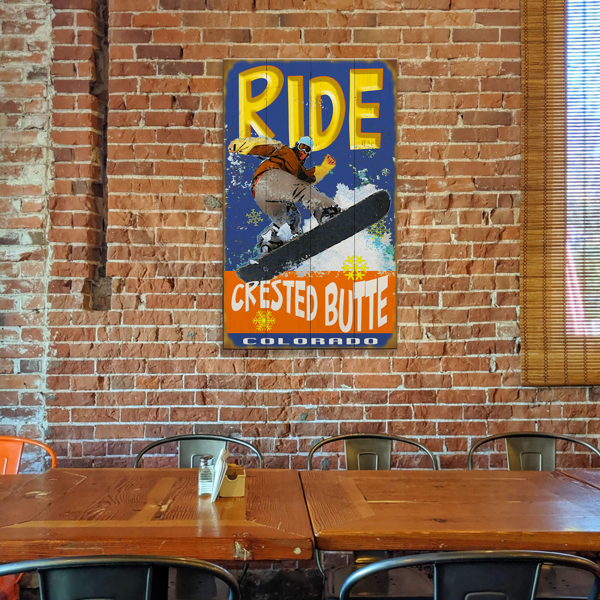 Ride Snowboard - Wood & Metal Wall Art