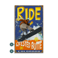 Ride Snowboard - Wood & Metal Wall Art