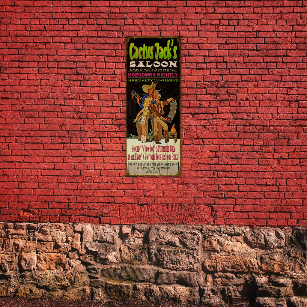 Cactus Jack's Saloon - Wood & Metal Wall Art
