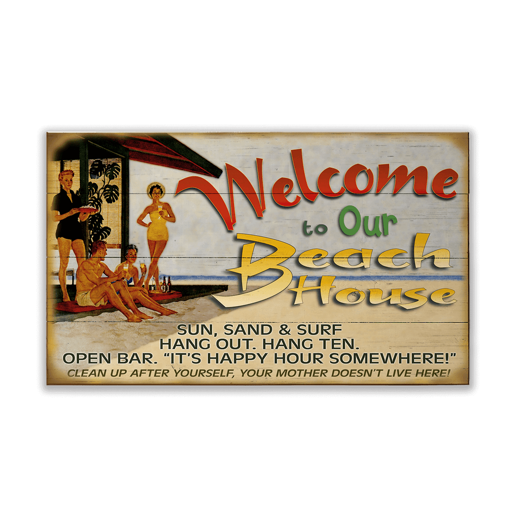 Beach House Welcome: Generic - Wood & Metal Wall Art