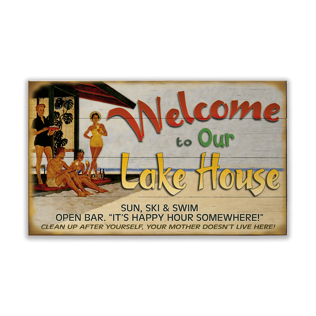 Lake House Welcome: Generic - Wood & Metal Wall Art