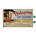 Lake House Welcome: Personalized - Wood & Metal Wall Art