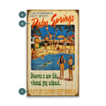 Poolside in Palm Springs - Wood & Metal Wall Art