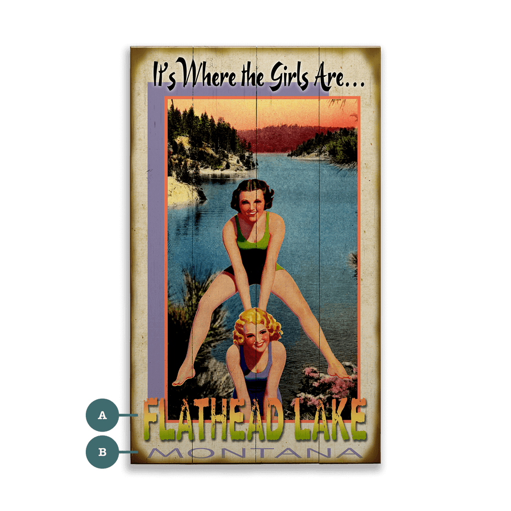 Where the Girls Are: Lake - Wood & Metal Wall Art