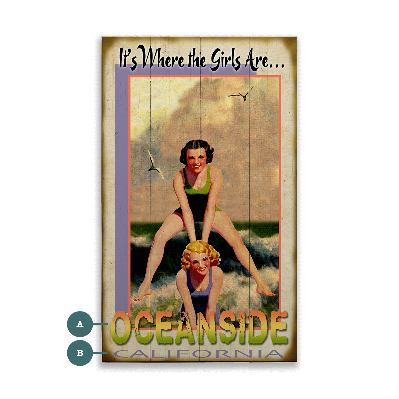 Where the Girls Are: Ocean - Wood & Metal Wall Art