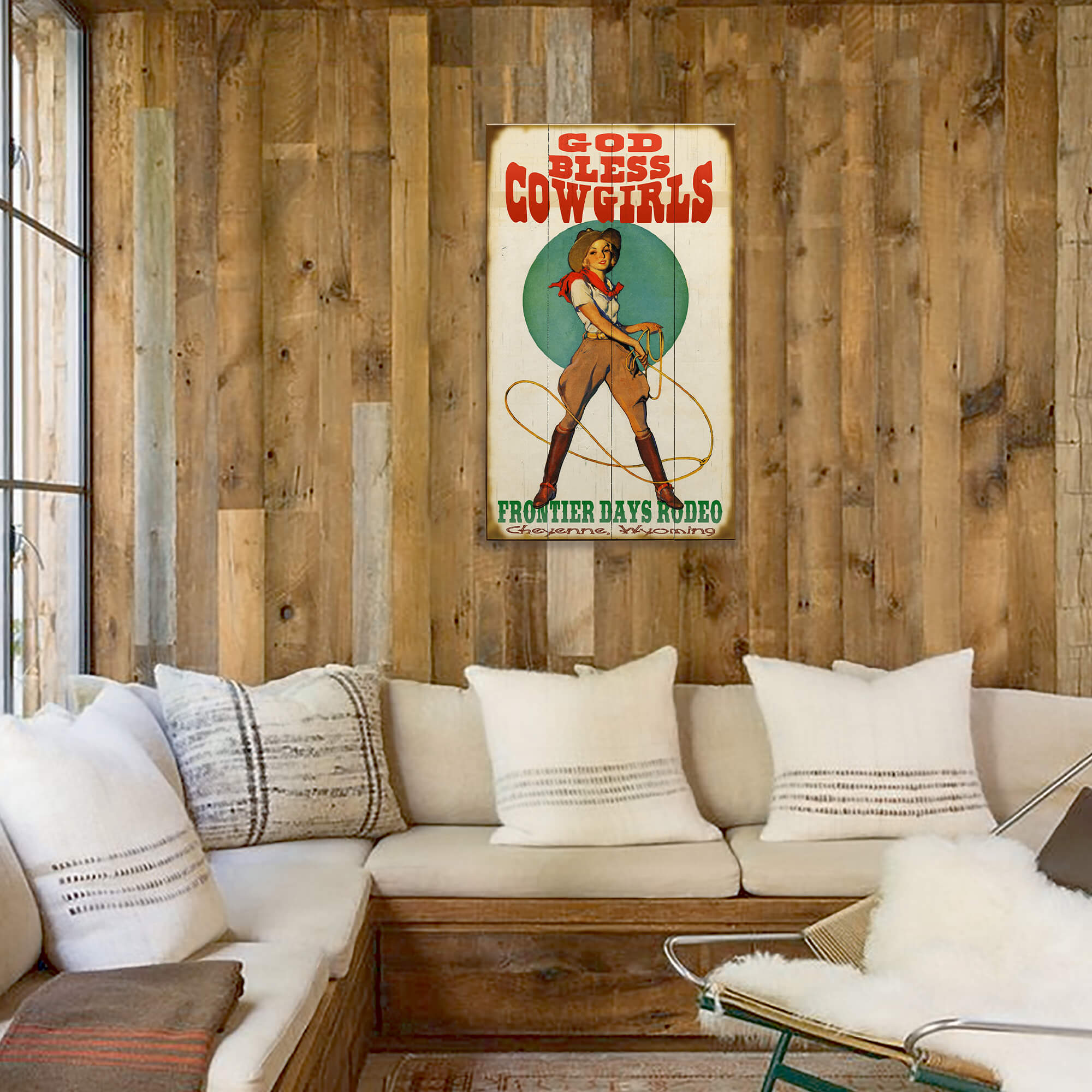 God Bless Cowgirls - Wood & Metal Wall Art