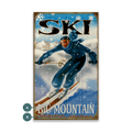 Snowflake Skier - Wood & Metal Wall Art