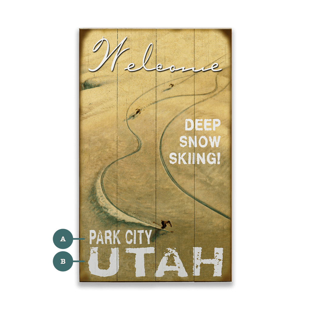 Deep Snow Skier - Wood & Metal Wall Art
