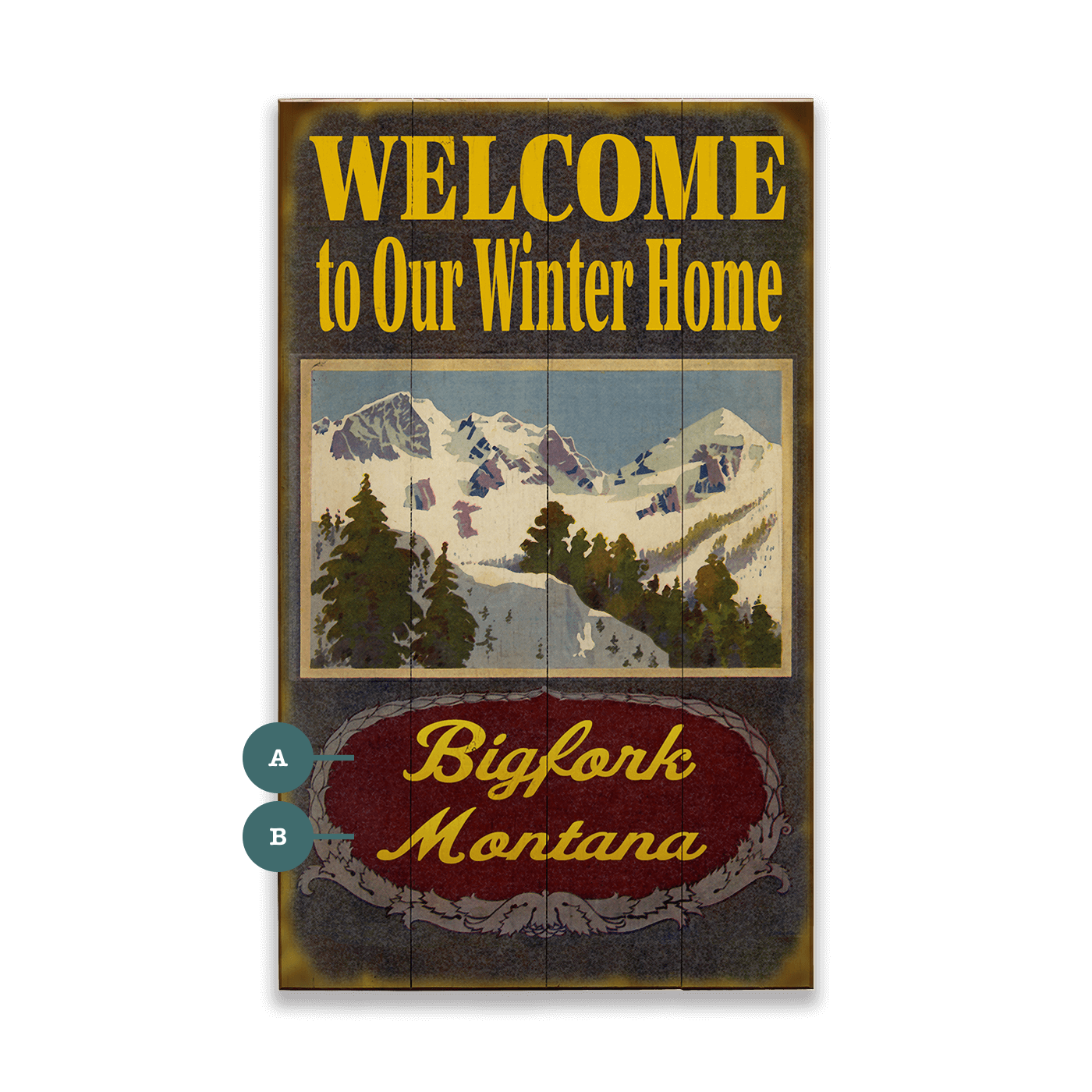 Winter Home - Wood & Metal Wall Art