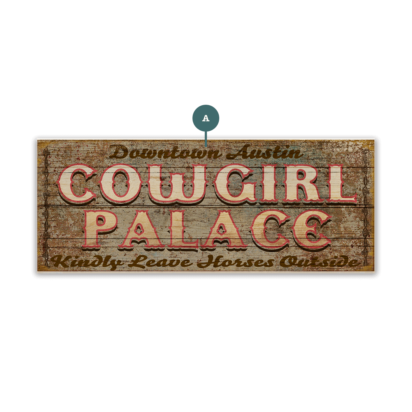 Cowgirl Palace - Wood & Metal Wall Art