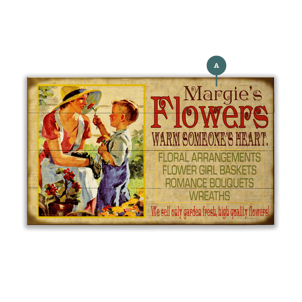 Margie's Flowers - Wood & Metal Wall Art