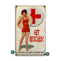 Get Rescued! Female Lifeguard - Wood & Metal Wall Art