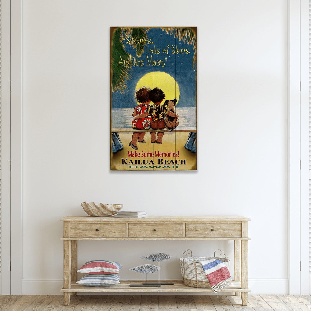 Stars and the Moon: Tropical - Wood & Metal Wall Art