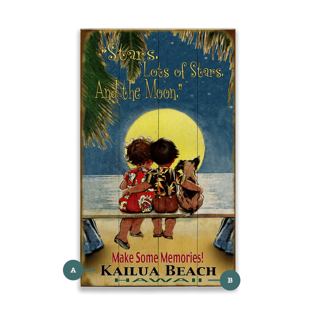 Stars and the Moon: Tropical - Wood & Metal Wall Art