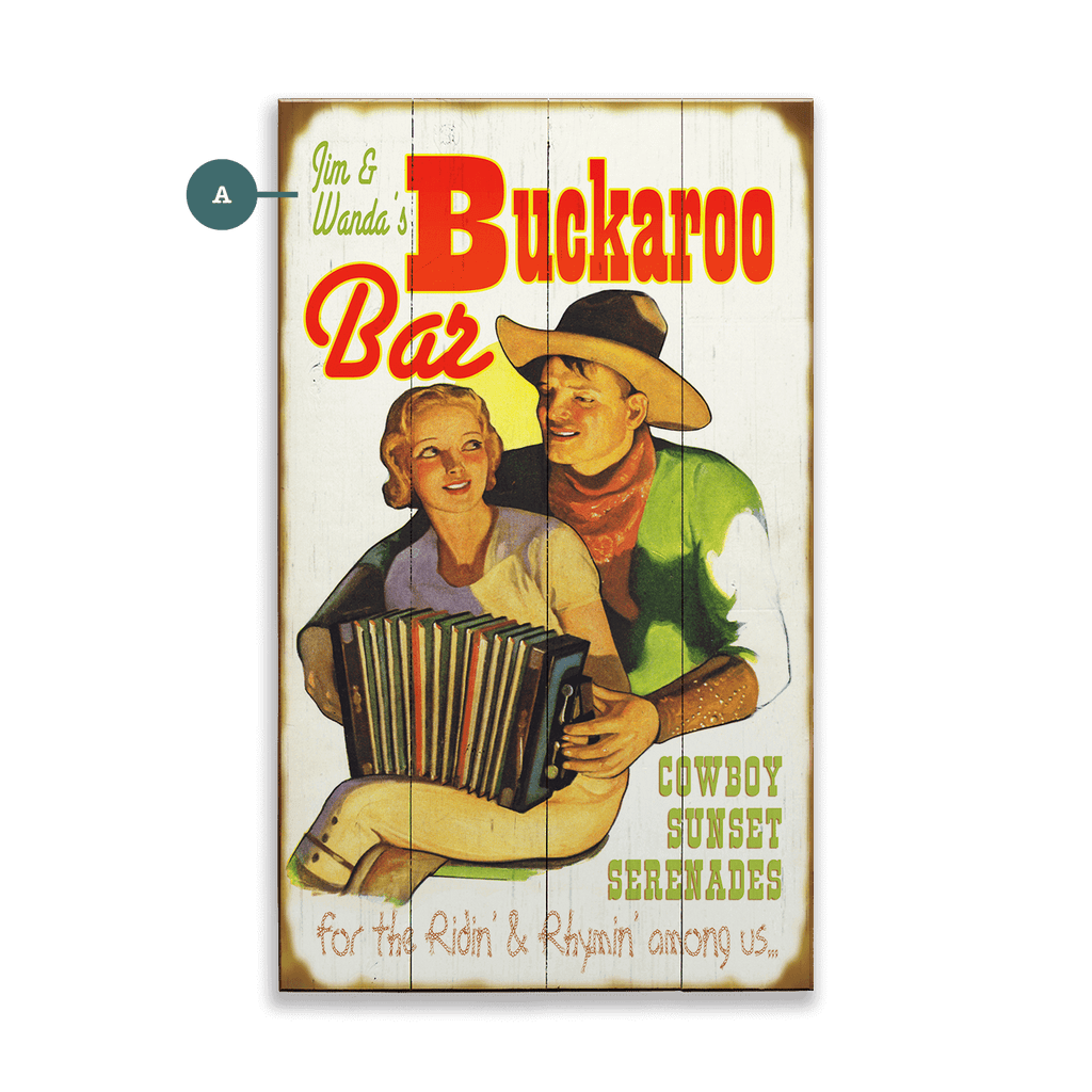 Buckaroo Bar - Wood & Metal Wall Art