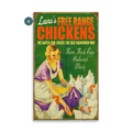Free Range Chickens - Wood & Metal Wall Art