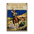 Roping Cowboy Ranch: Generic - Wood & Metal Wall Art