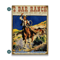 Roping Cowboy Ranch: Personalized - Wood & Metal Wall Art