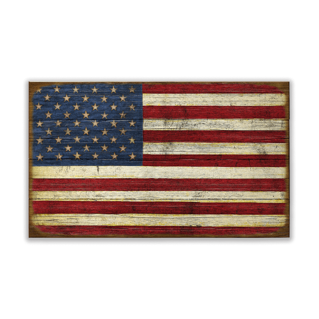 USA Classic Flag: Distressed - Wood & Metal Wall Art