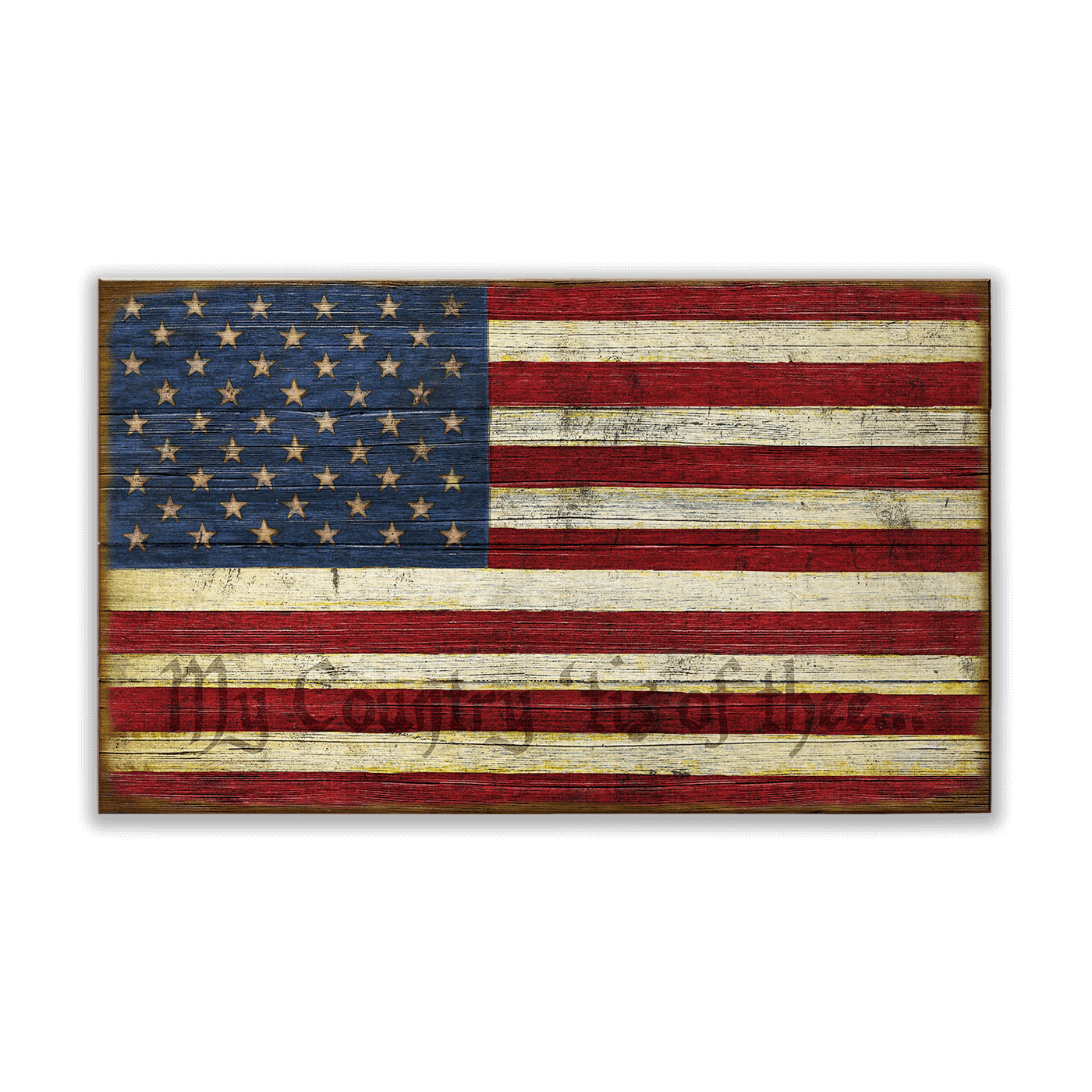 USA Flag: Personalized - Wood & Metal Wall Art