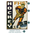 Slap Shot Hockey Player - Wood & Metal Wall Art