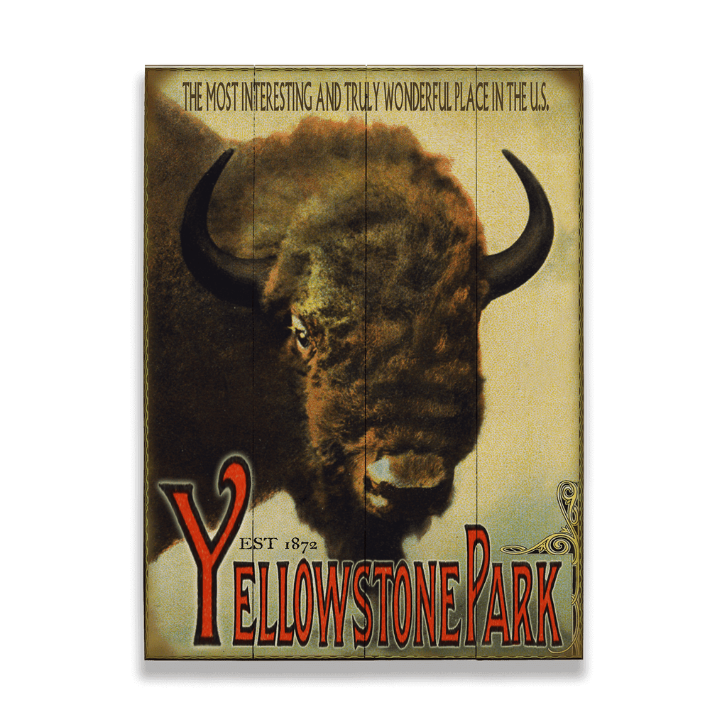 Yellowstone Bison Wildlife Design - Wood & Metal Wall Art