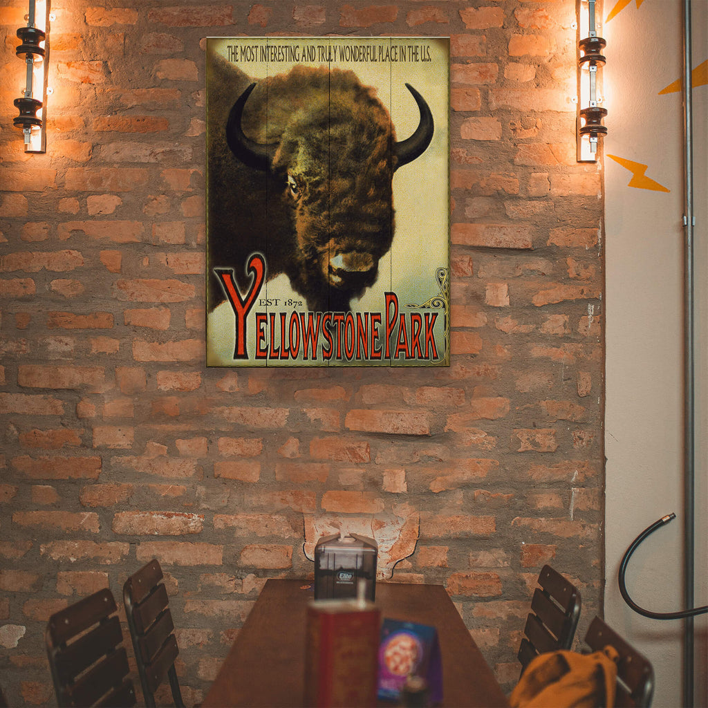 Yellowstone Bison Wildlife Design - Wood & Metal Wall Art